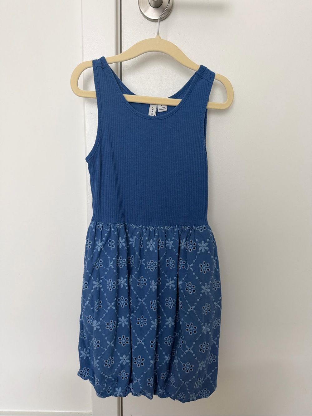 Janie and Jack Blue Ribbed Tank with Eyelet Skirt Dress